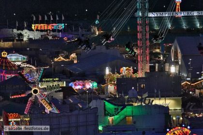 Blick von der Paulskirche auf das Oktoberfestgeschehen