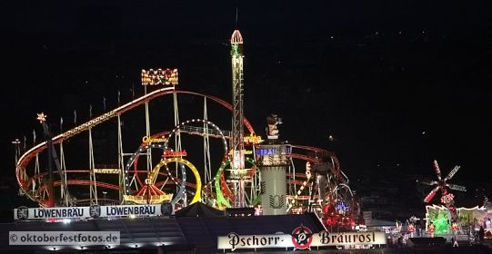 Blick von der Paulskirche auf das Oktoberfestgeschehen