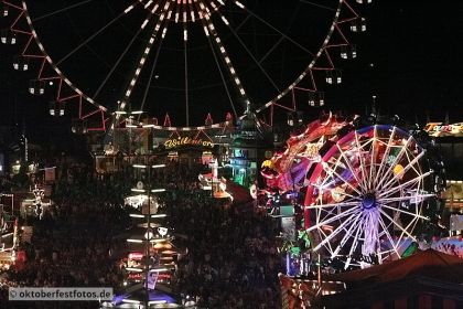 Blick von der Paulskirche auf das Oktoberfestgeschehen