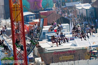 Blick von der Paulskirche auf das Oktoberfest in München